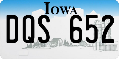 IA license plate DQS652