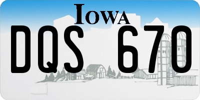 IA license plate DQS670