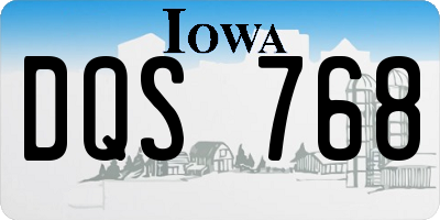IA license plate DQS768