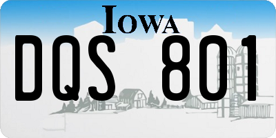 IA license plate DQS801