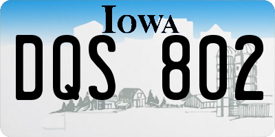 IA license plate DQS802