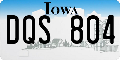 IA license plate DQS804
