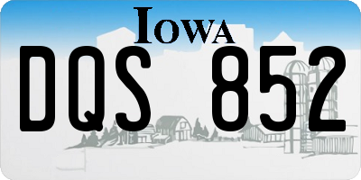 IA license plate DQS852
