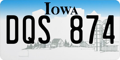 IA license plate DQS874