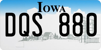 IA license plate DQS880
