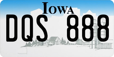 IA license plate DQS888