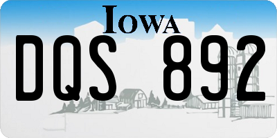 IA license plate DQS892