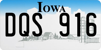 IA license plate DQS916