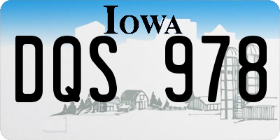 IA license plate DQS978
