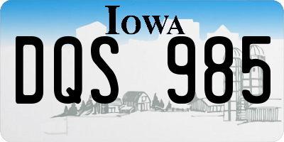IA license plate DQS985