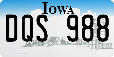 IA license plate DQS988