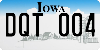 IA license plate DQT004