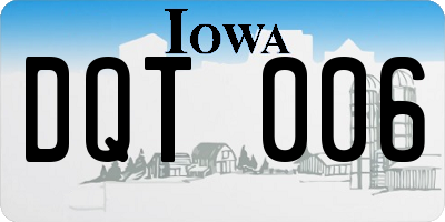 IA license plate DQT006