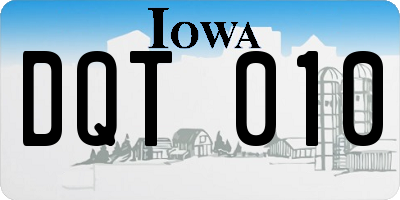IA license plate DQT010