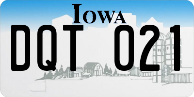 IA license plate DQT021