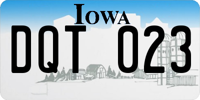 IA license plate DQT023