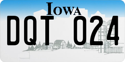 IA license plate DQT024