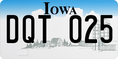 IA license plate DQT025