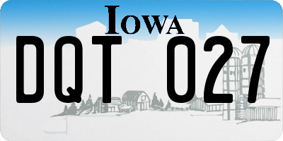 IA license plate DQT027