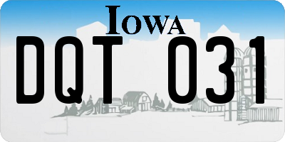 IA license plate DQT031
