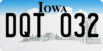 IA license plate DQT032