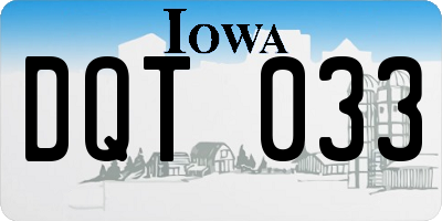 IA license plate DQT033