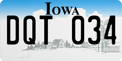 IA license plate DQT034