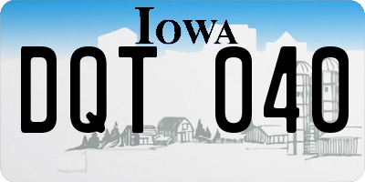 IA license plate DQT040