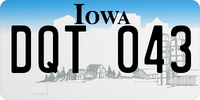 IA license plate DQT043