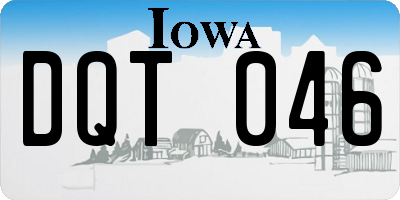 IA license plate DQT046