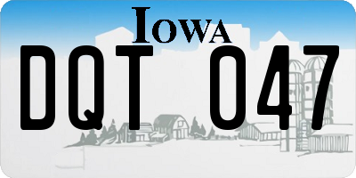 IA license plate DQT047
