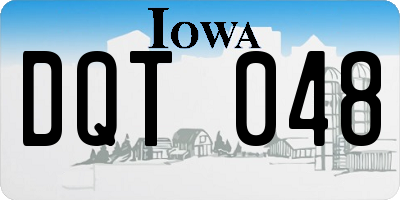 IA license plate DQT048