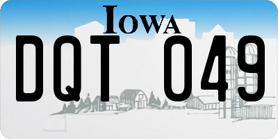IA license plate DQT049