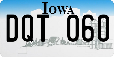 IA license plate DQT060