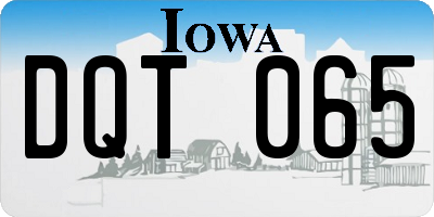 IA license plate DQT065