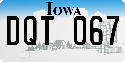 IA license plate DQT067