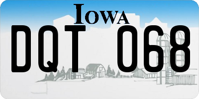 IA license plate DQT068