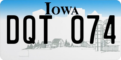 IA license plate DQT074