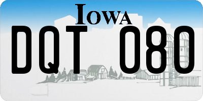 IA license plate DQT080