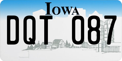 IA license plate DQT087