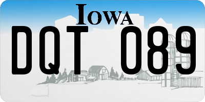 IA license plate DQT089