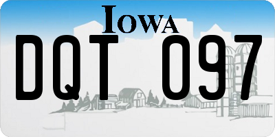 IA license plate DQT097