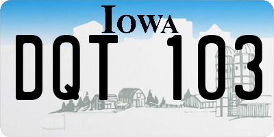 IA license plate DQT103