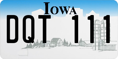 IA license plate DQT111