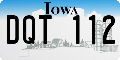 IA license plate DQT112