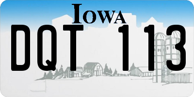 IA license plate DQT113