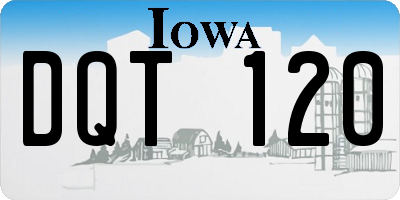 IA license plate DQT120