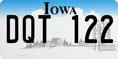 IA license plate DQT122