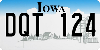 IA license plate DQT124