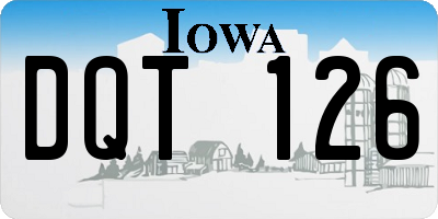 IA license plate DQT126
